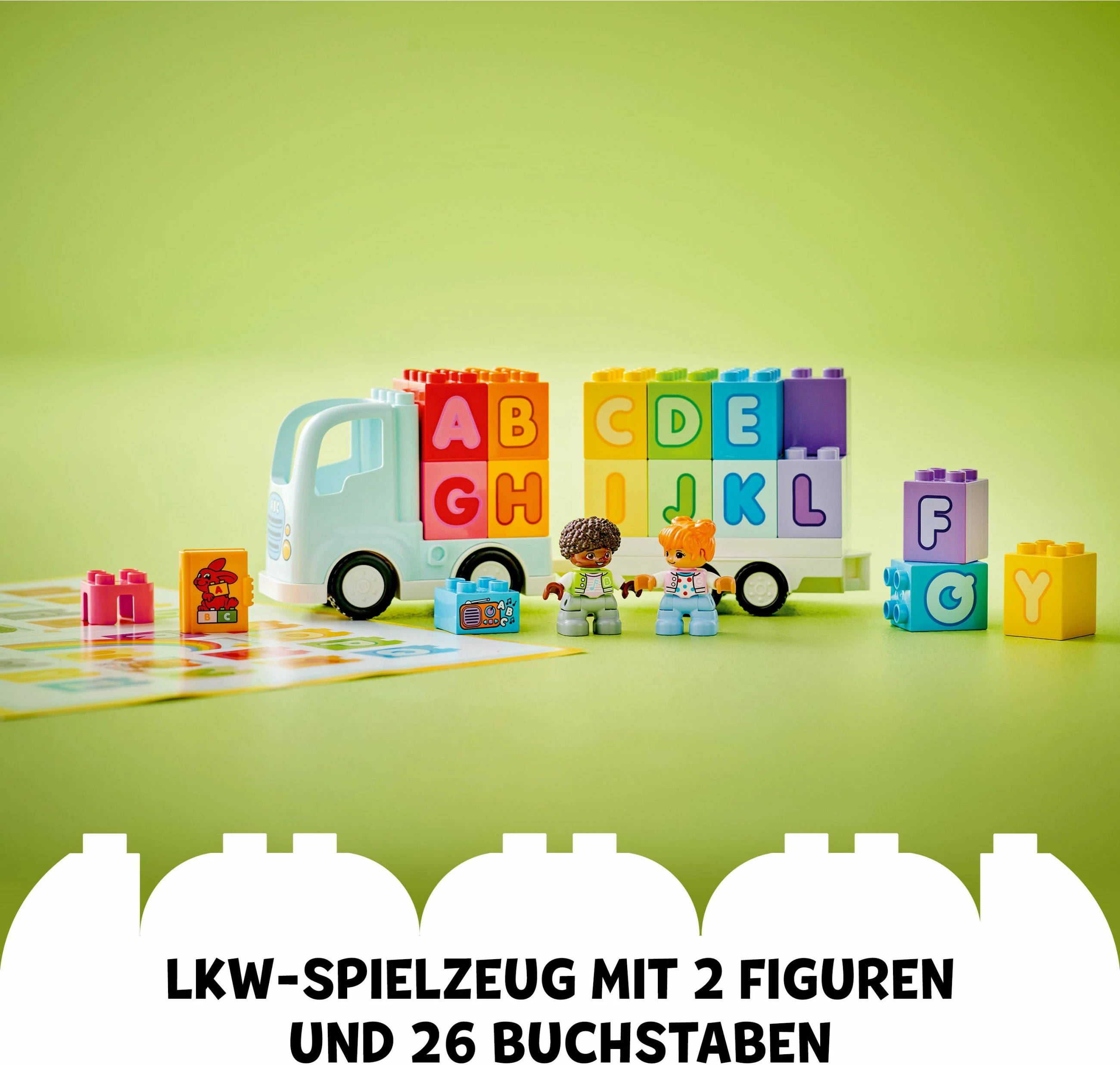 Set ndërtimi LEGO DUPLO Alphabet Truck, 36 pjesë, shumëngjyrësh