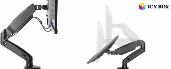 Krah monitori ICYBOX IB-MS303-T, deri 27\", VESA 75x75/100x100, gas spring, max 6.5 kg, i zi