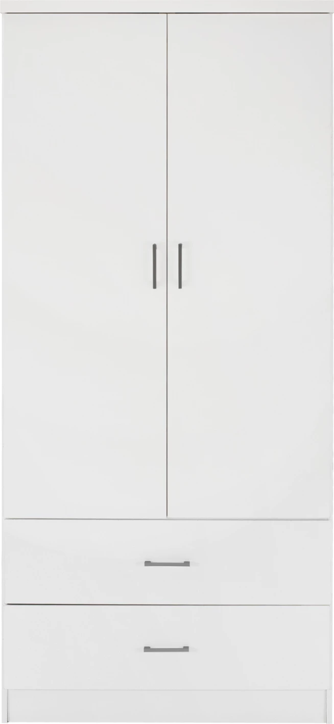 Dollap me 2 dyer dhe 2 sirtarë FH338.05 i bardhë 80x42,5x180,5 cm