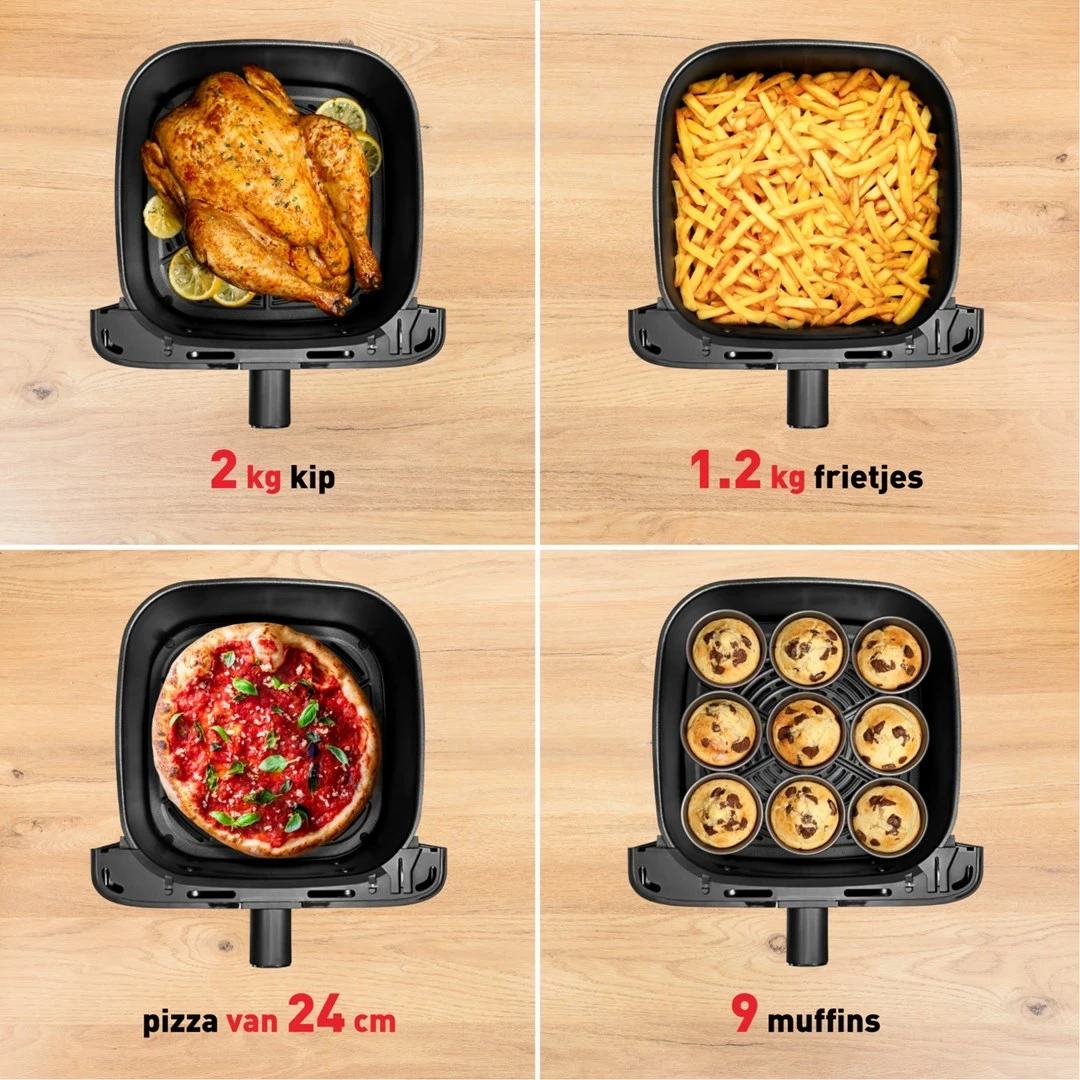 Fritezë me ajër të nxehtë Tefal Easy Fry Mega EY855D10, 7.5 L, E zezë, Inox