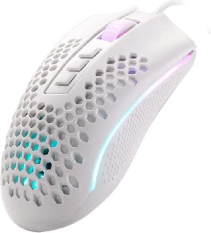 Maus gaming Redragon Storm M808W, 12400 DPI, 85 g, 8 butona, RGB, me kabllo, bardhë