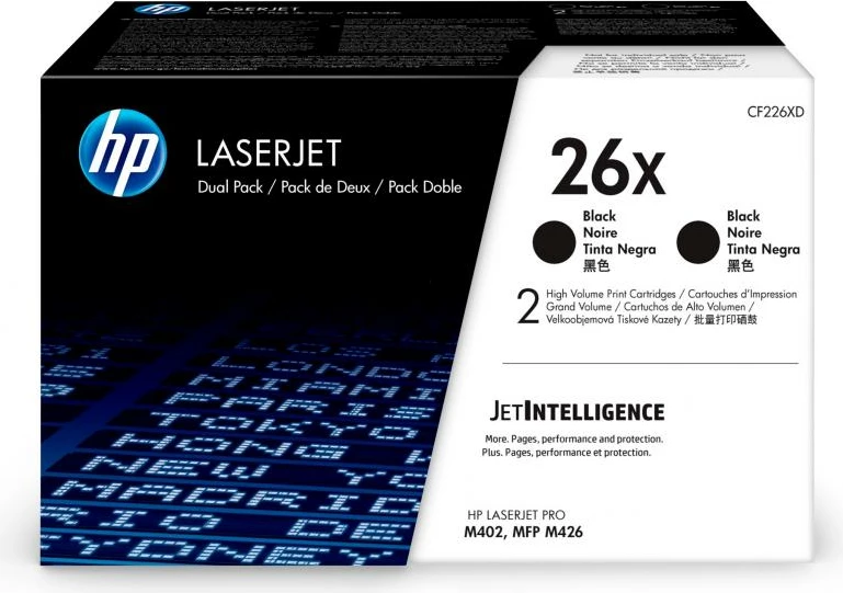 Toner HP 26X CF226XD kapacitet i lartë 2x 9000 faqe, i zi, set dyshe