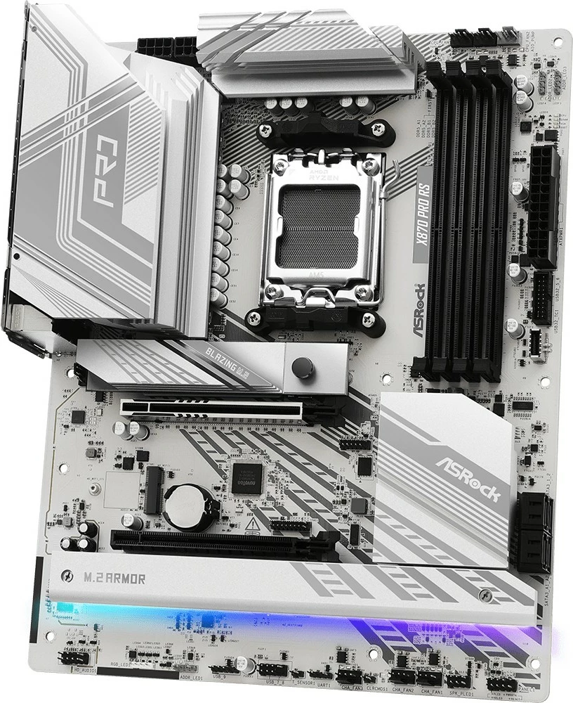 Pllakë amë ASRock X870 PRO RS, AMD, Socket AM5, DDR5-SDRAM, 256 GB, e bardhë