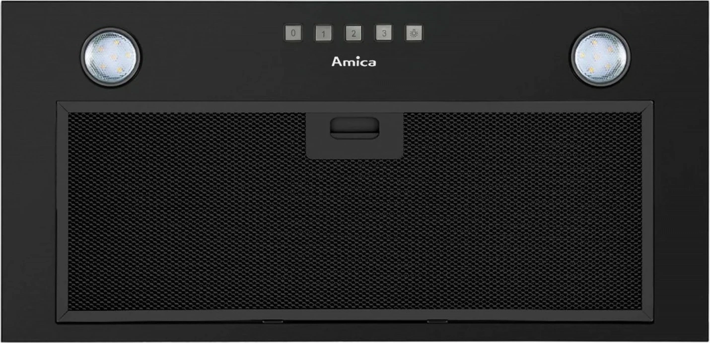 Aspirator kuzhine i integrueshëm, Amica OMC6217B, 60 cm, 3 shpejtësi, LED, butona, i zi