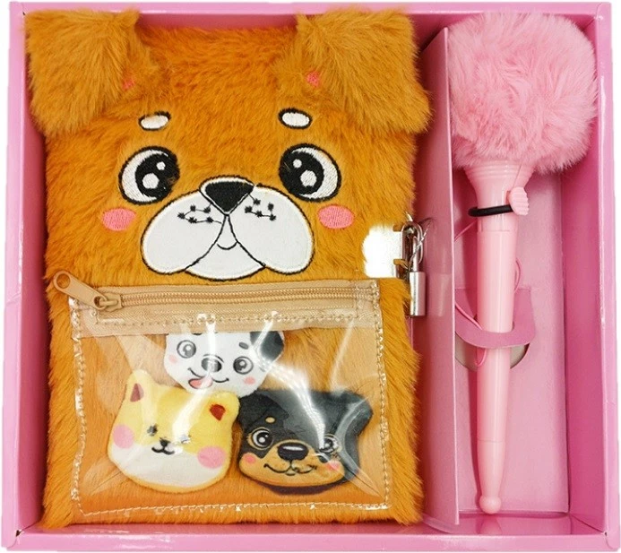 Set ditari pelushi Stnux STN9490 me stilolaps dhe lodra të vogla, portokalli