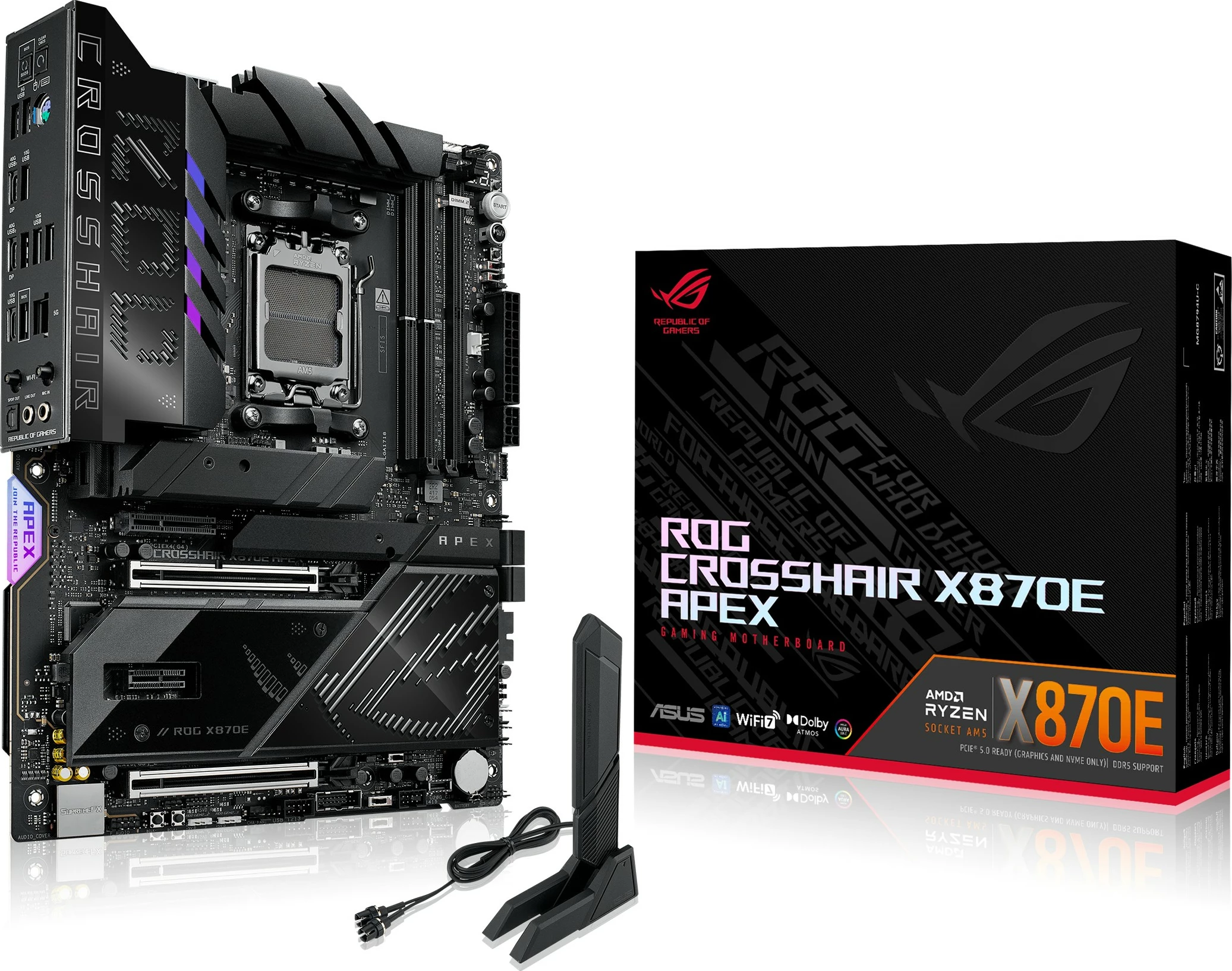 Pllakë amë ASUS ROG CROSSHAIR X870E APEX, AMD AM5, DDR5, ATX