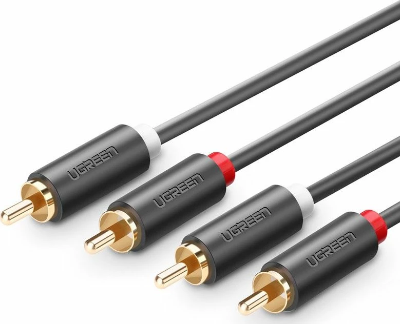 Kabllo audio RCA Ugreen UGR457BLK 2xRCA male në 2xRCA male 5 m, gri