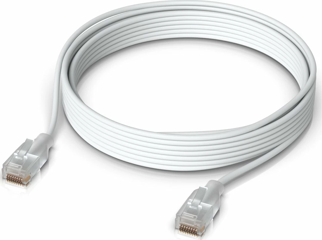 Kabllo rrjeti Ubiquiti UACC-Cable-Patch-EL-5M-W Cat6 5m RJ-45 në RJ-45, e bardhë transparente