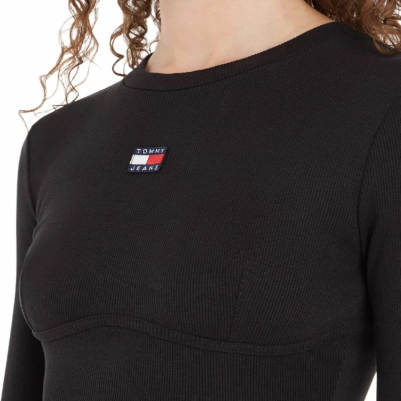 Fustan Tommy Jeans për femra, i zi