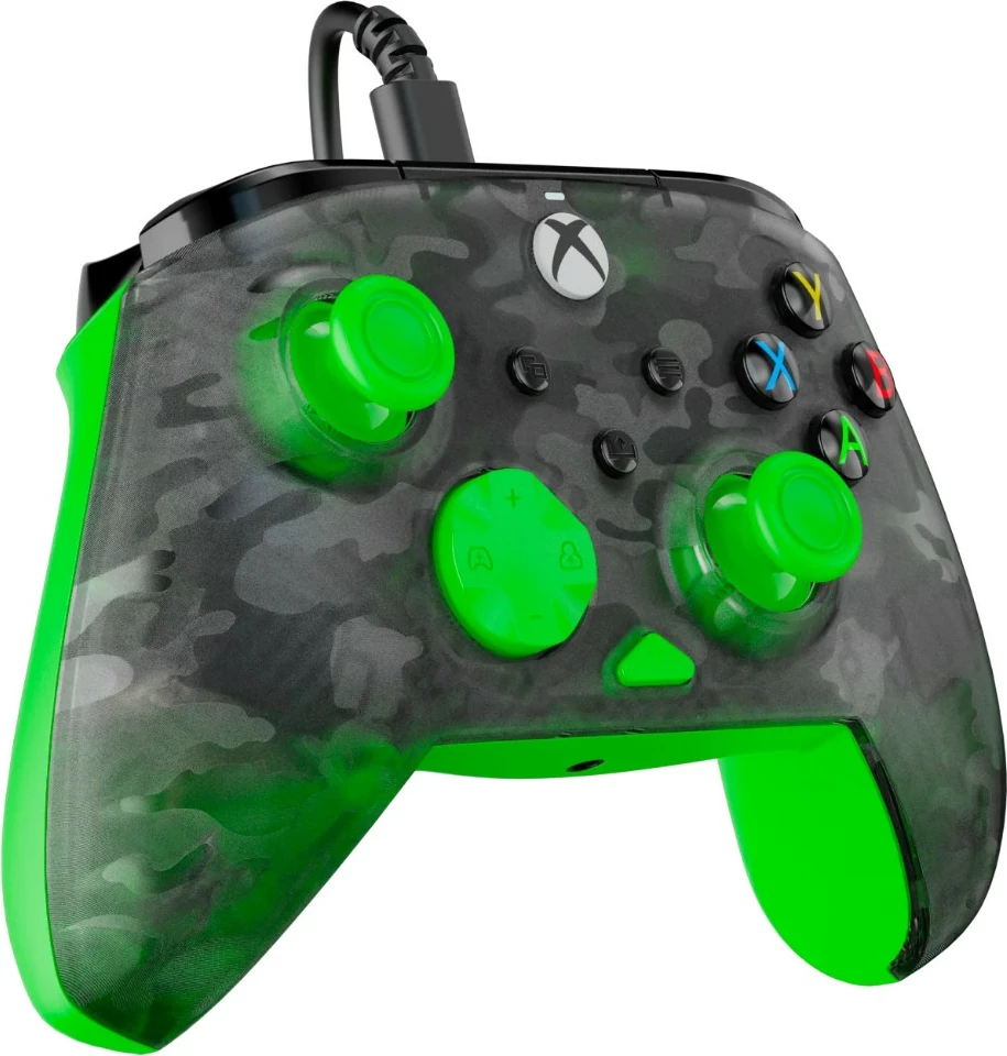 Kontroller i kablluar Turtle Beach Rematch Core për Xbox/PC, Camo zi/jeshil