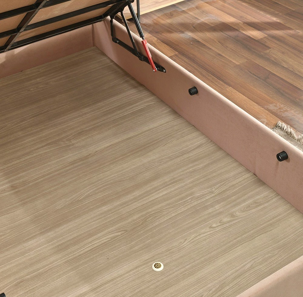 Baza dhe shtrati njësh me komodinë, ngjyrë kafe e çelët, Polo, 90x190cm