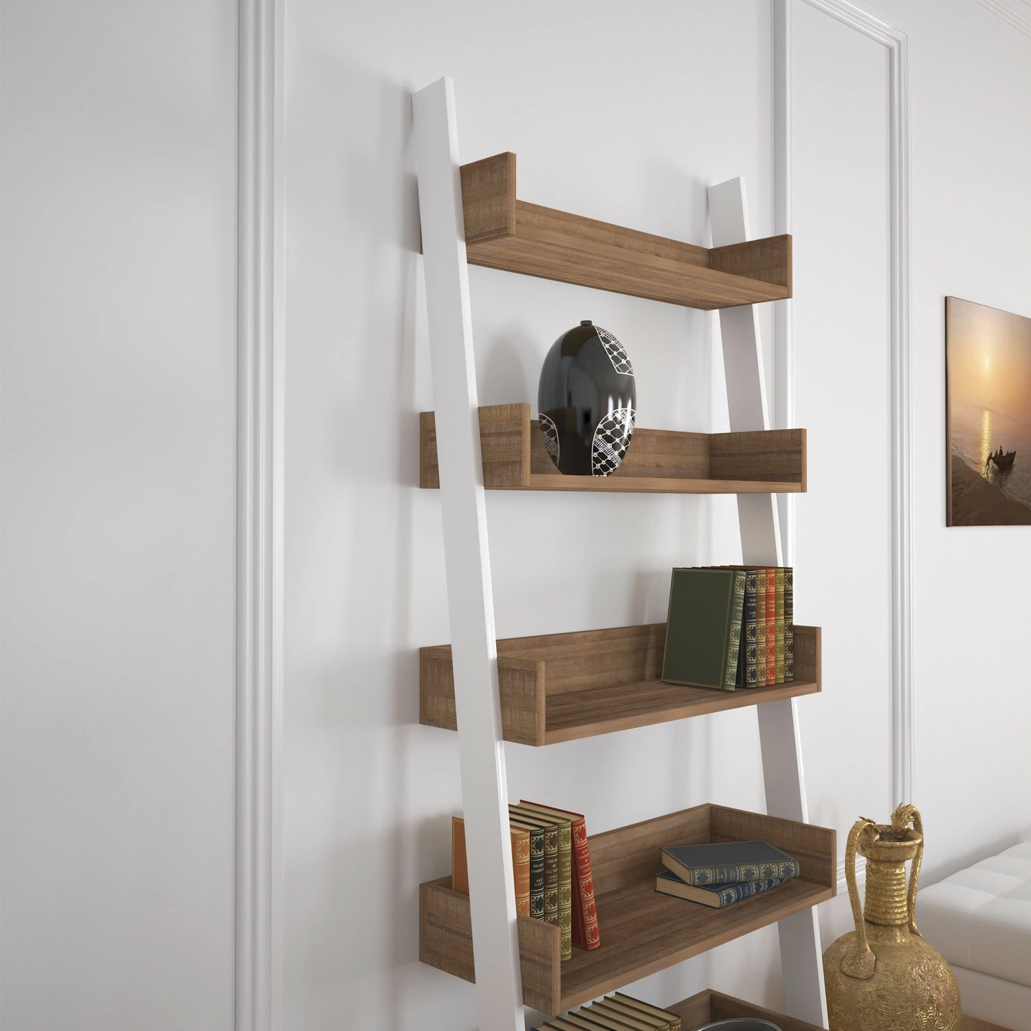 Raft librash Hanah Home, ngjyrë lisi e errët