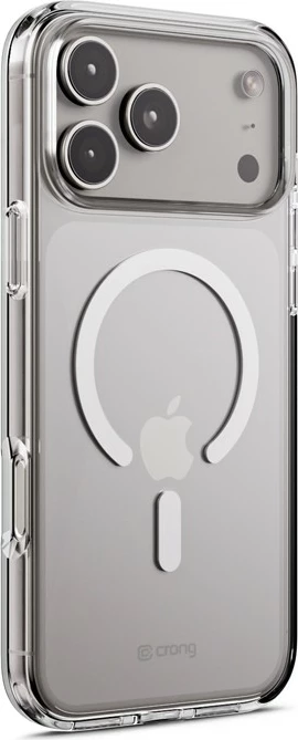 Mbështjellës CRONG Clear MAG Cover për iPhone 17 Pro Max, me magnet MagSafe, polikarbon + TPU, Transparent