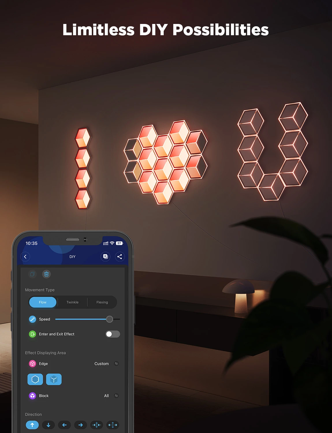 Panel ndriçimi smart Govee Glide Hexagon Ultra, Wi‑Fi, Meteor Gray, 1 copë (Expansion Pack)