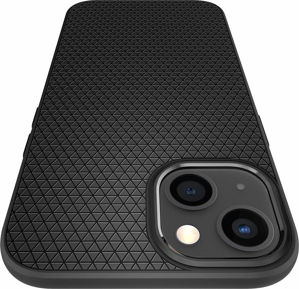 Mbështjellës, Spigen, Liquid Air për iPhone 13, TPU, i hollë, me airbagë në qoshe, e zezë mat, 1 copë