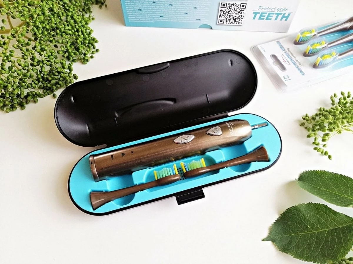 Furçë dhëmbësh elektrike Media-Tech MT6510, sonike, me bateri të integruar, e zezë, set me 2 koka dhe kuti udhëtimi