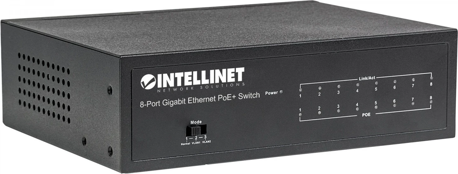 Switch Intellinet me 8 porta Gigabit PoE + VLAN