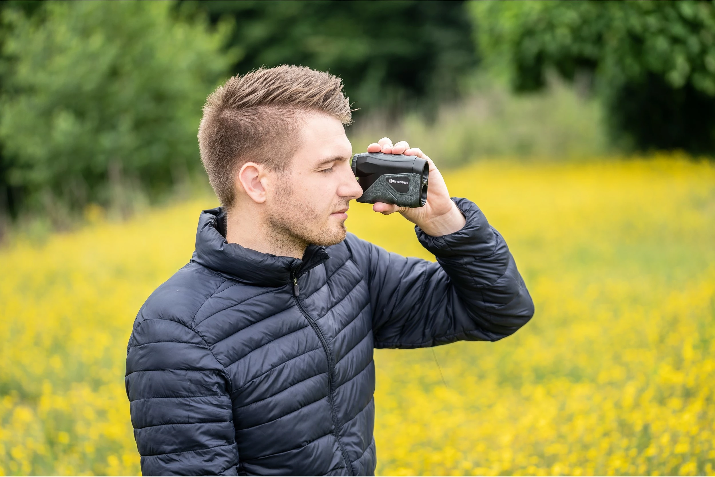 Largpamës lazer Bresser 6x24 Entfernungsmesser, 800m, OLED, i zi/gri