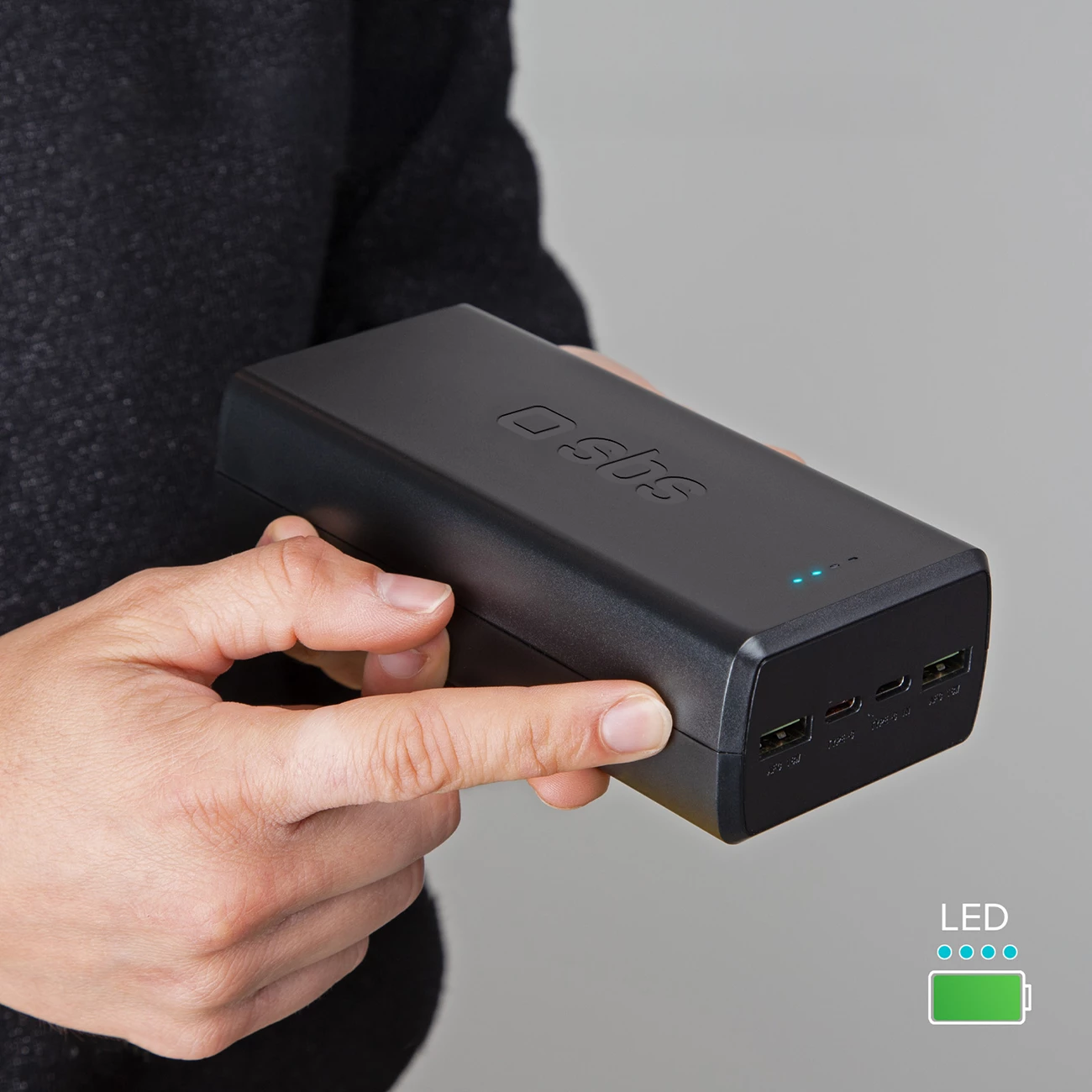 Powerbank SBS TTBB30000PD20K, 30000 mAh, 2x USB-C, 2x USB-A, e zezë
