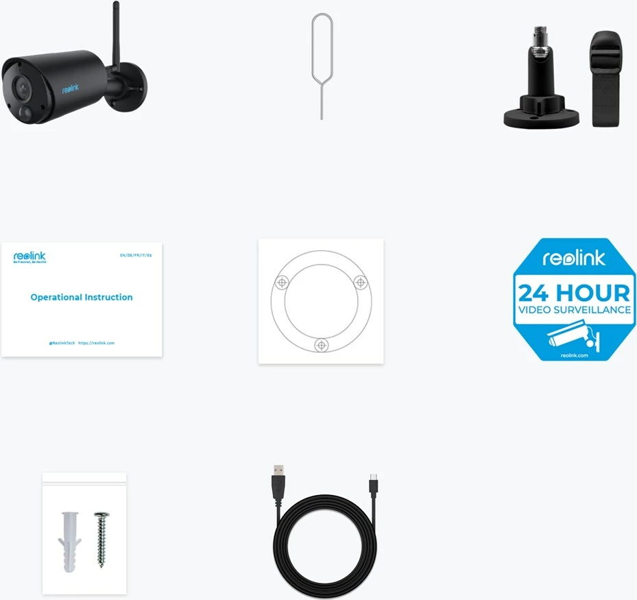 Kamerë sigurie Reolink Argus Series B320-B, 3MP, wireless, me detektim personi/automjeti, e zezë