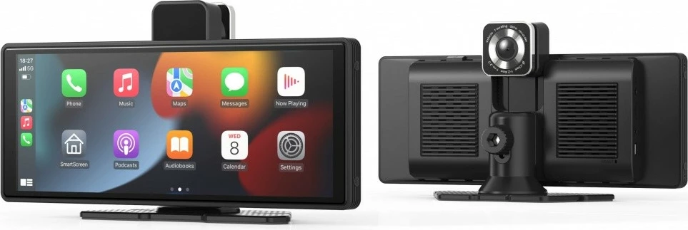 Ekran multimedial për veturë Maxcom MC01 me kamerë të përparme dhe të pasme, 9.3" HD IPS, i zi