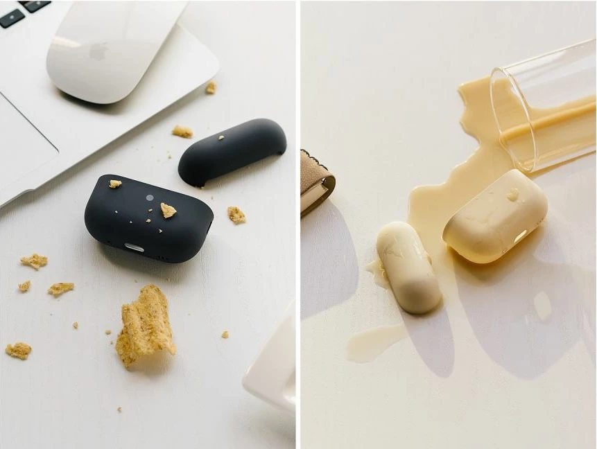 Mbështjellës Ringke për AirPods Pro/Pro 2, Silikon, Blu e errët, me karabinë