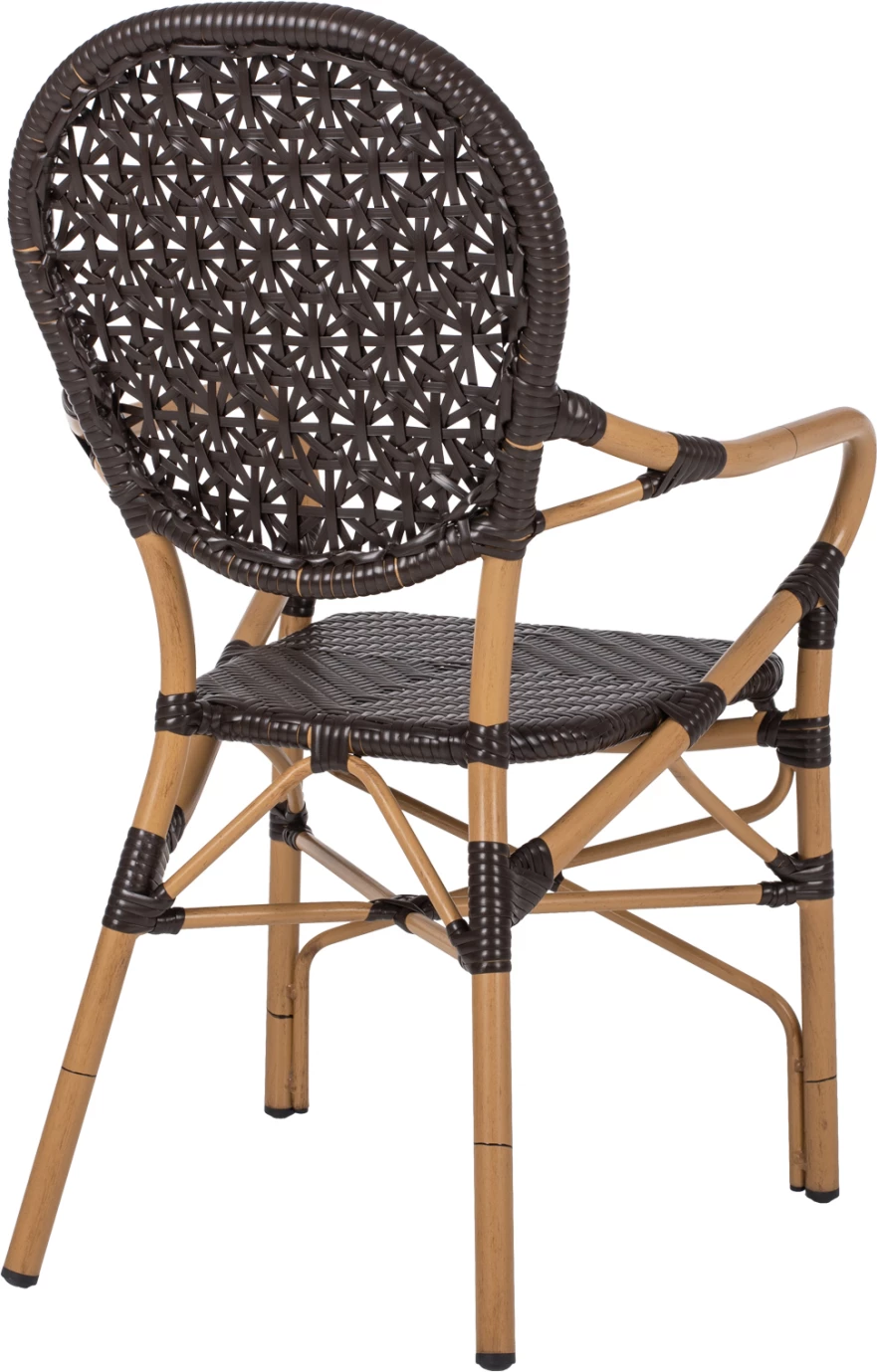 Karrige alumini FH5926.01, pamje bambuje, ratan PE kafe, 56x62x95H cm