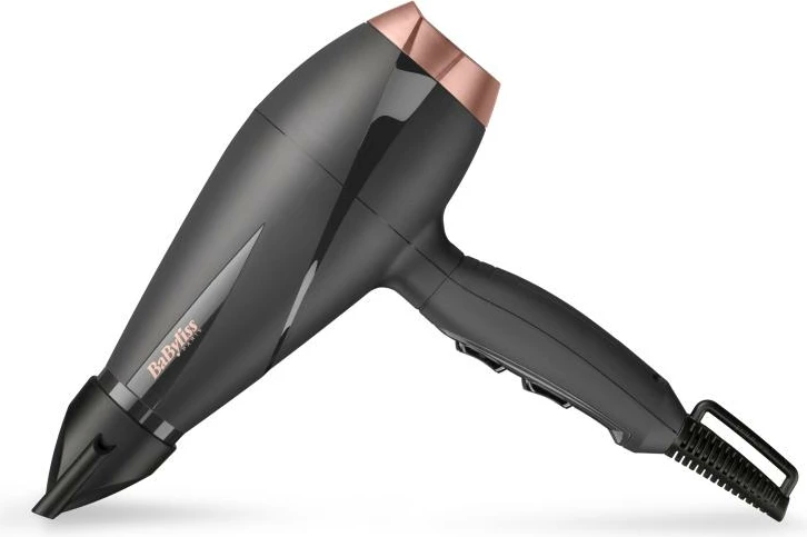 Tharëse flokësh BaByliss Smooth Pro 2100 6709DE 2100W, jonizim, 2 temperatura / 2 shpejtësi, buton ajër i ftohtë, me difuzer dhe grykë koncentratore, e zezë