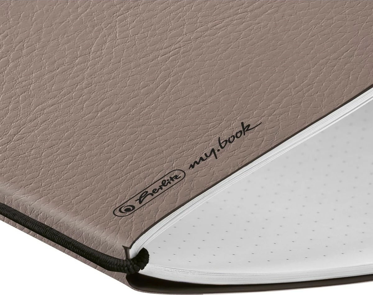 Fletore herlitz Notizheft flex A6, 40 faqe, lëkurë sintetike, taupe