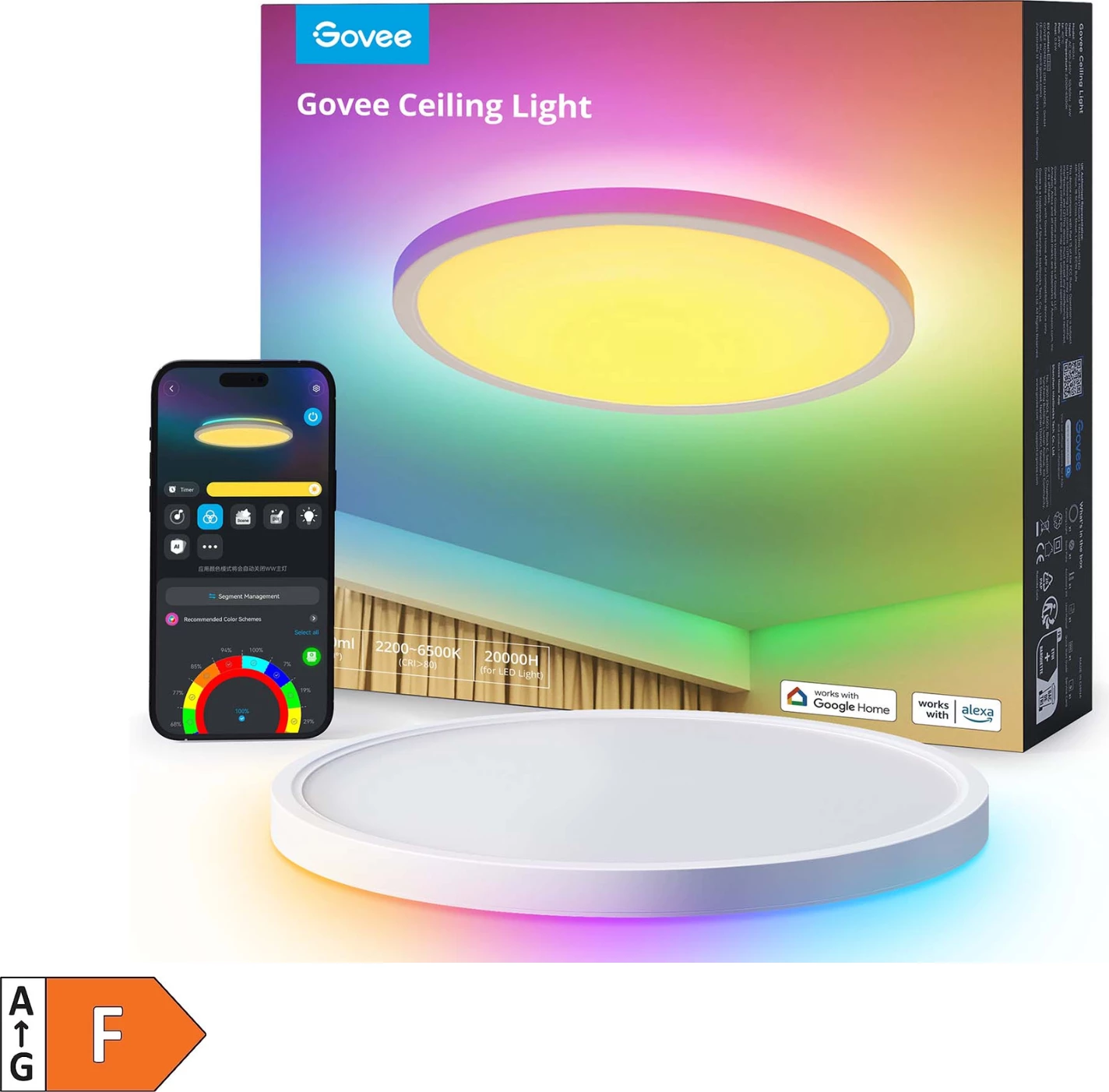Dritë tavanore smart Govee RGBWW + RGBIC 30cm
