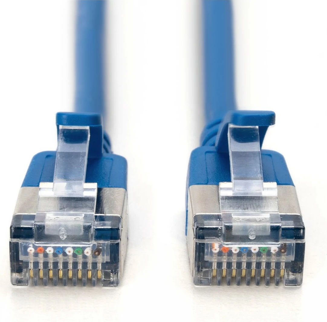 Kabëll rrjeti Digitus CAT6a Slim, 0.3m, F/FTP, RJ-45, 10Gbps, kaltër