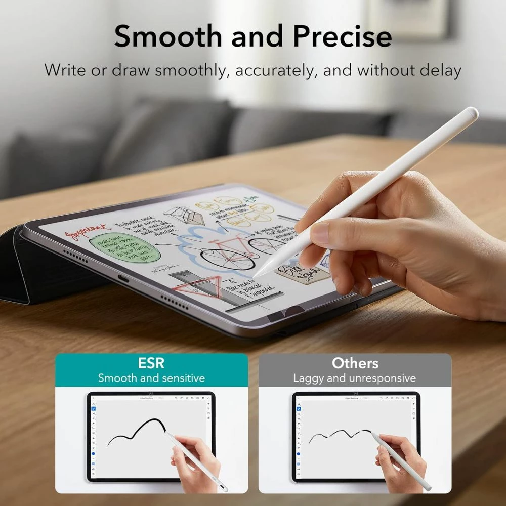 Stilolaps digjital ESR Digital+ Magnetic për iPad, i bardhë
