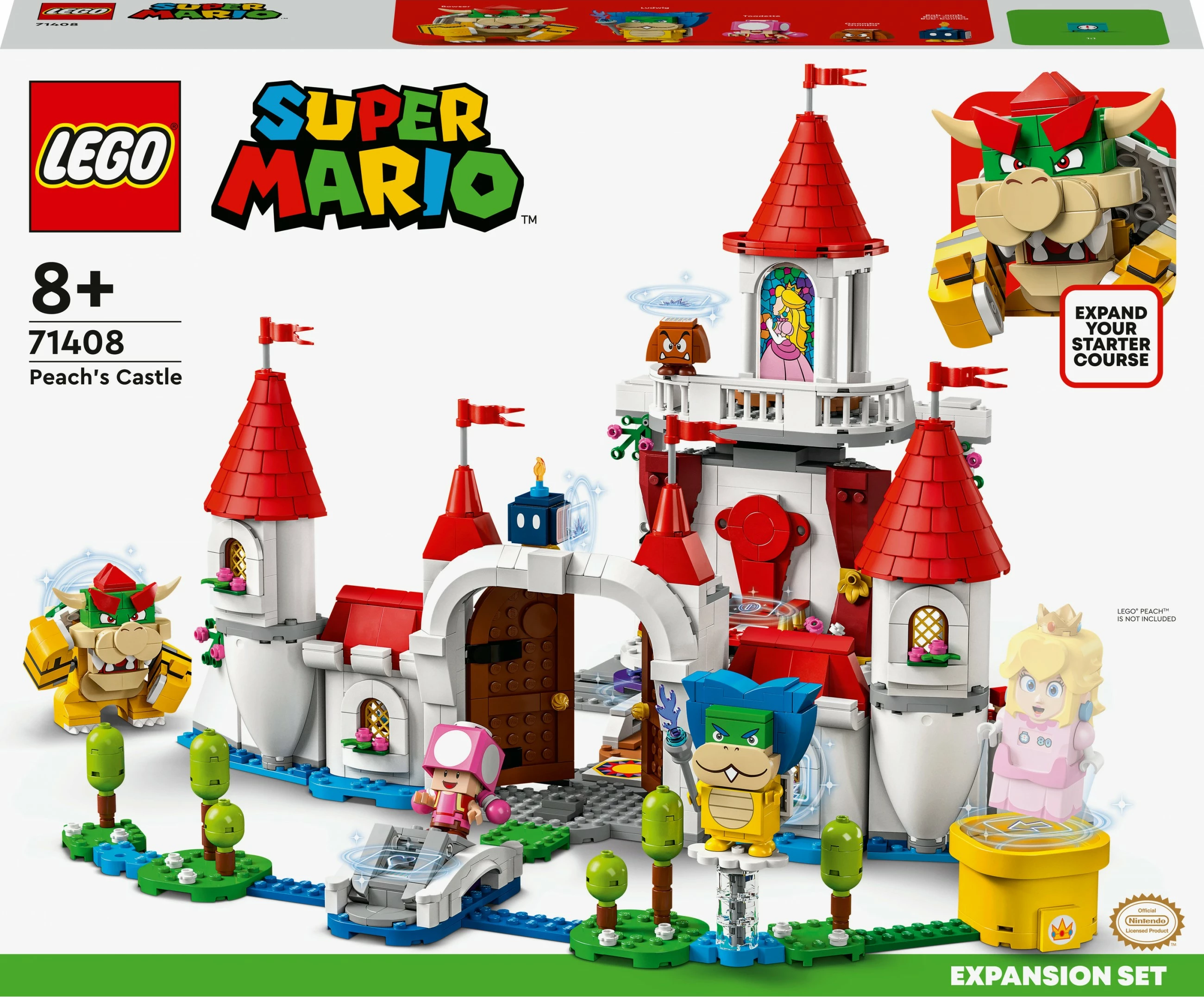 Set ndërtimi LEGO Super Mario Peach’s Castle, 1216 pjesë, shumëngjyrësh