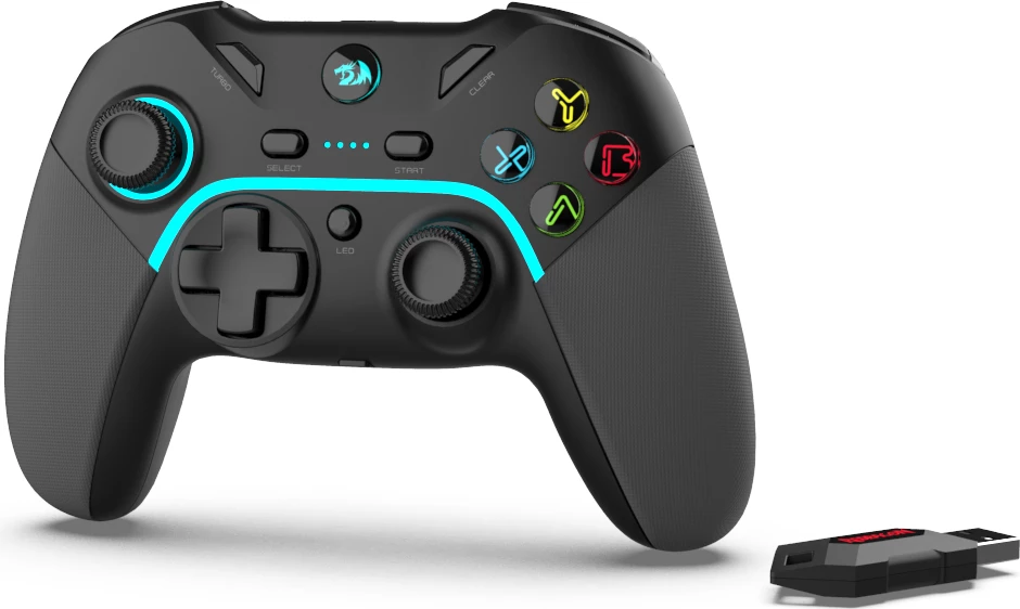 Kontroller lojërash wireless Redragon Harrow Pro, 2.4GHz, bateri 600 mAh, për PC/PS3, i zi