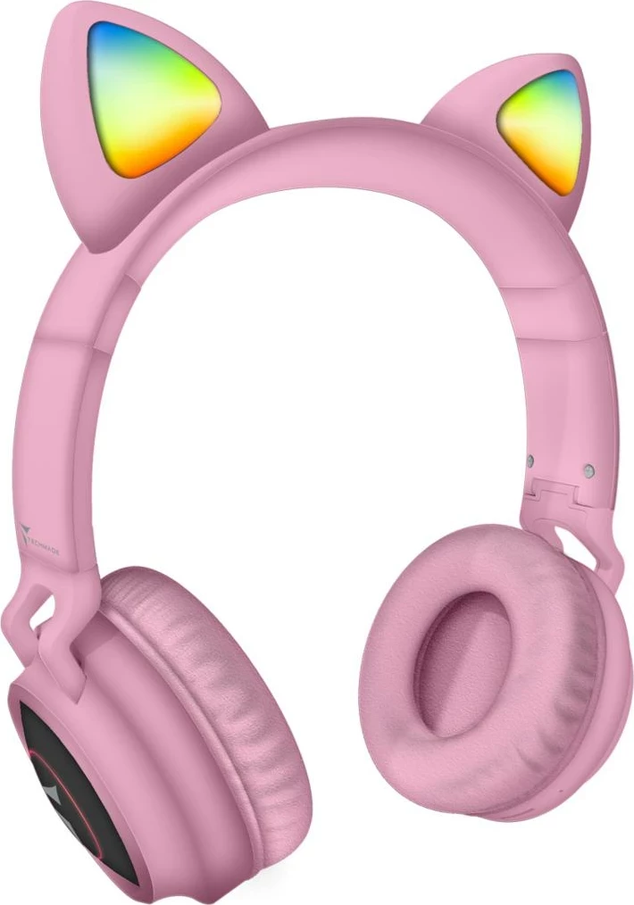 Kufje Techmade Funny Led BT + Mikrofon Pink