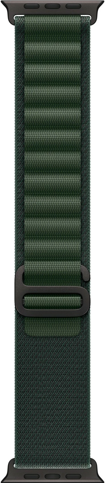 Rrip Apple 49mm Alpine Loop, Ngjyrë Jeshile e Errët, Madhësi Mesme, Përfundim Titanium i Zi