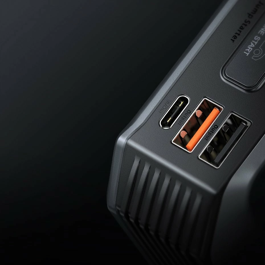 Jump starter Baseus CGNL020001, powerbank 20000mAh, 12V, 2000A, me kabllo krokodili, e zezë