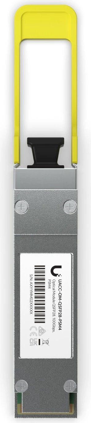 Transceiver Ubiquiti UACC-OM-QSFP28-PSM4, QSFP28, 100G, MPO-12, 2km, hiri/verdhë