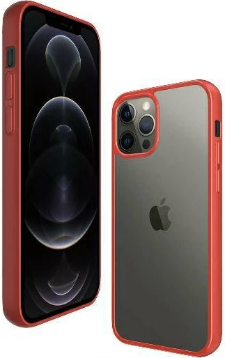 Mbështjellës PanzerGlass ClearCase për iPhone 12 Pro Max, transparent dhe i kuq