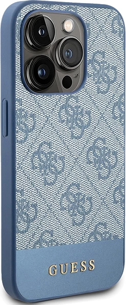 Mbështjellës Guess 4G Stripe për iPhone 15 Pro, Blu
