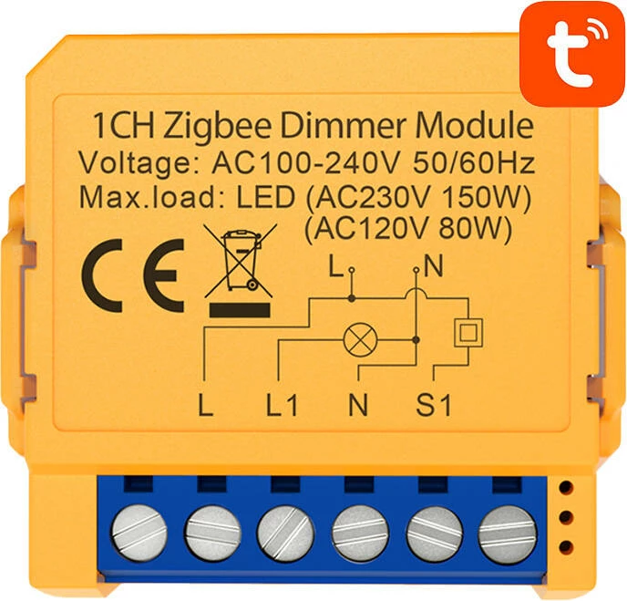 Switch i mençur Avatto ZDMS16-2, ZigBee, TUYA, portokalli