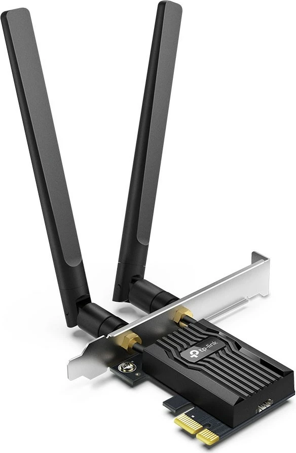 Kartelë rrjeti TP-LINK Archer TX55E, WiFi 6, PCIe, AX3000, me Bluetooth 5.2, e zezë
