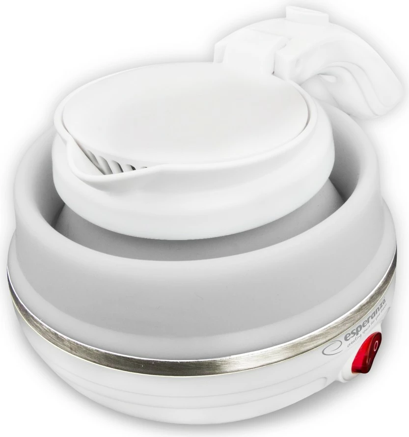 Ibrik elektrik portativ Esperanza Niagara EKK023, 0.5L, silikon, i bardhë