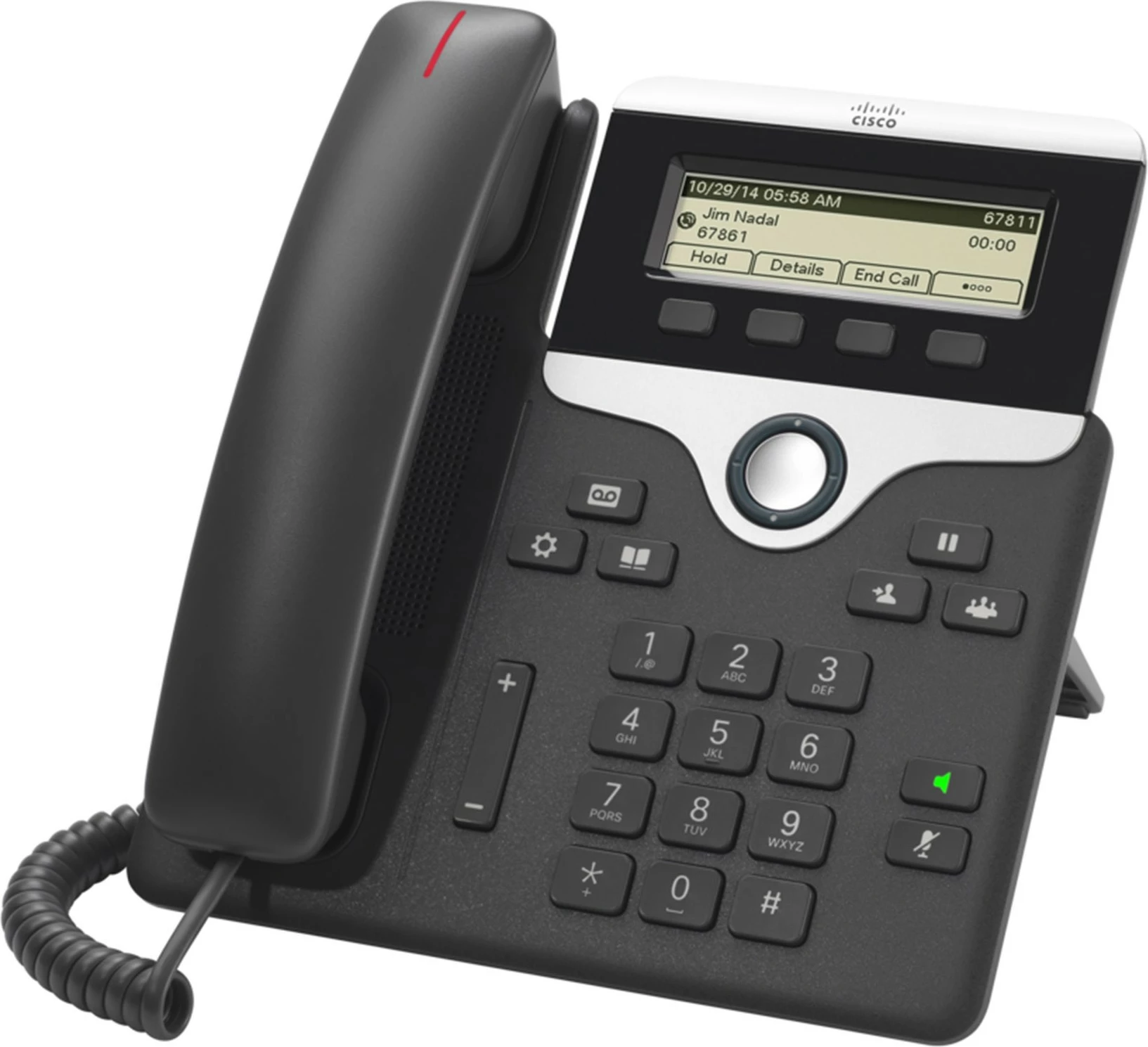 Telefon IP Cisco 7811, 1 linjë, ekran 3.2 inç, PoE, zi/argjendtë