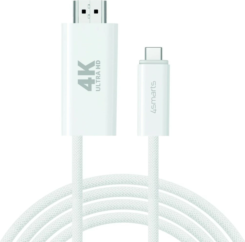 Kabllo USB-C në HDMI 4smarts 540957, 2 m, e bardhë