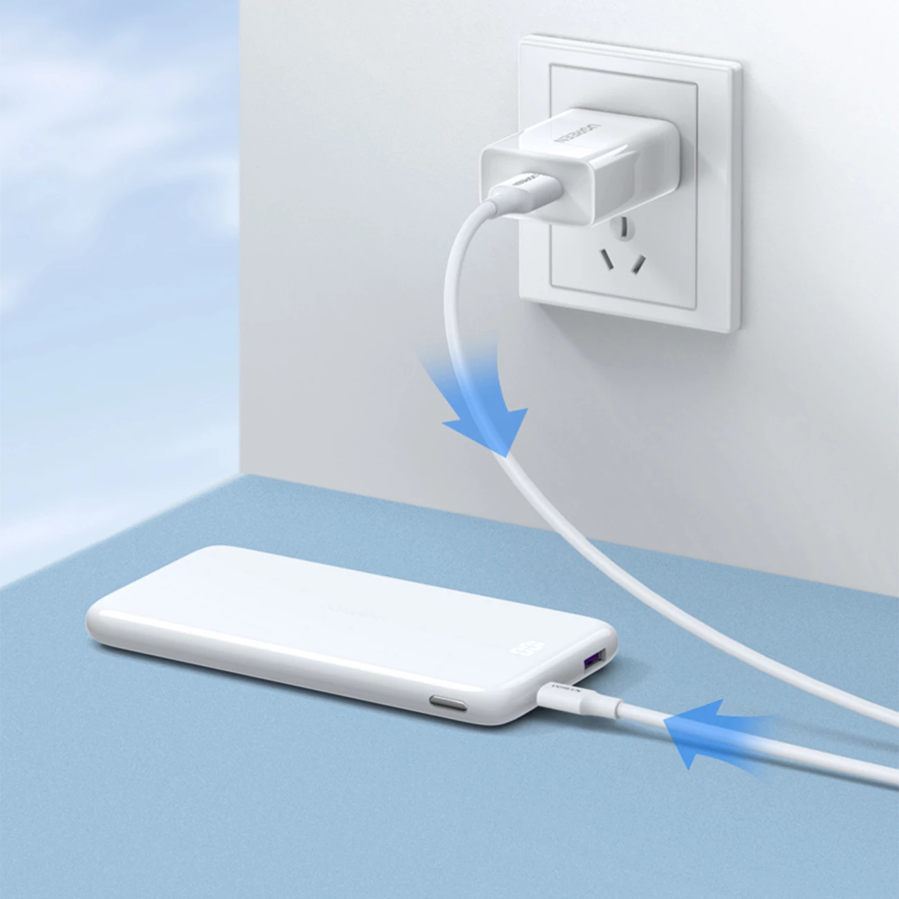 Kabllo Ugreen US289 60143, micro USB / USB-A, 2m, e bardhë