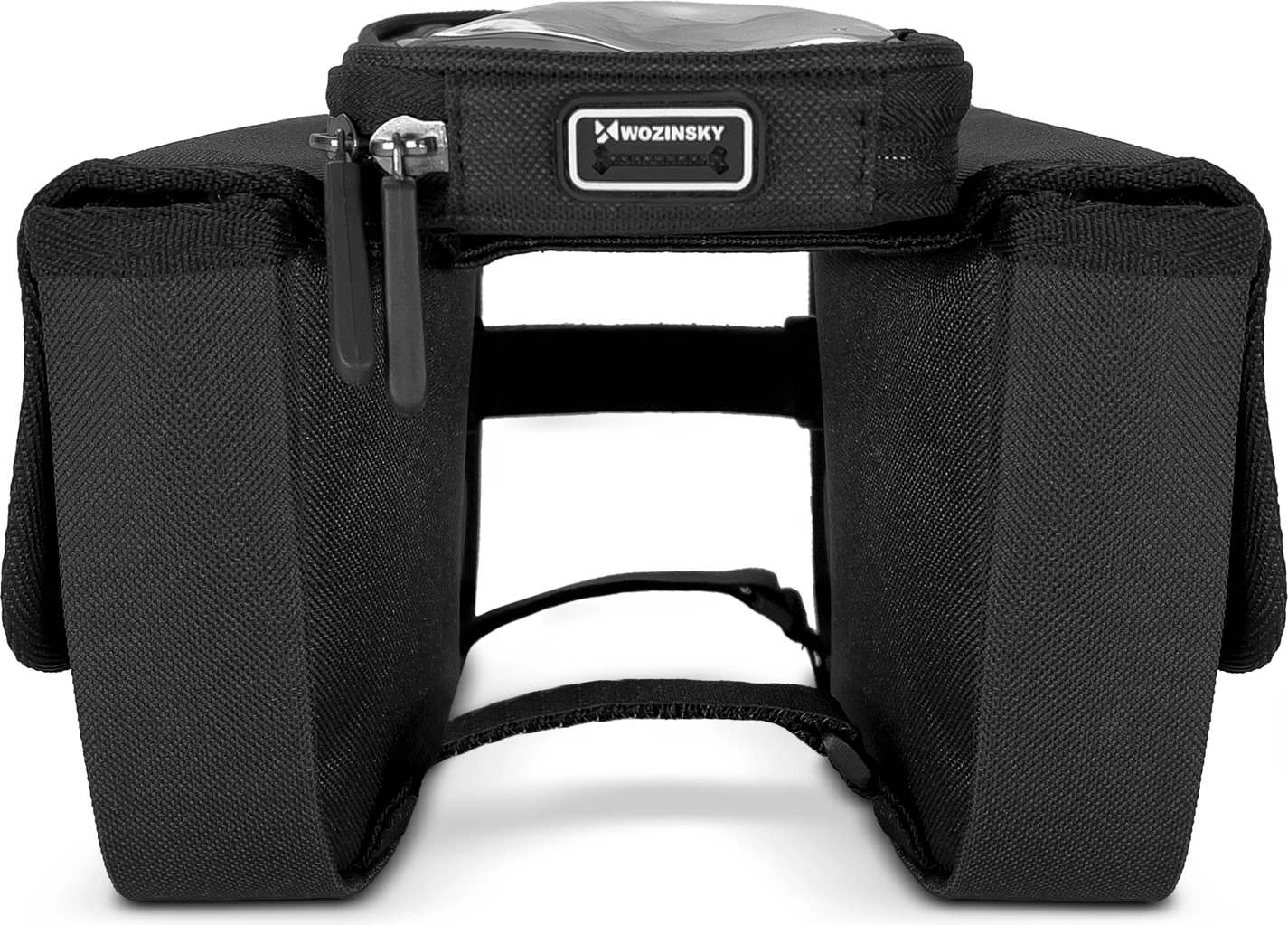 Çantë kornize për biçikletë Wozinsky WBB26BK, 1.5L, e zezë, me mbështjellës telefoni