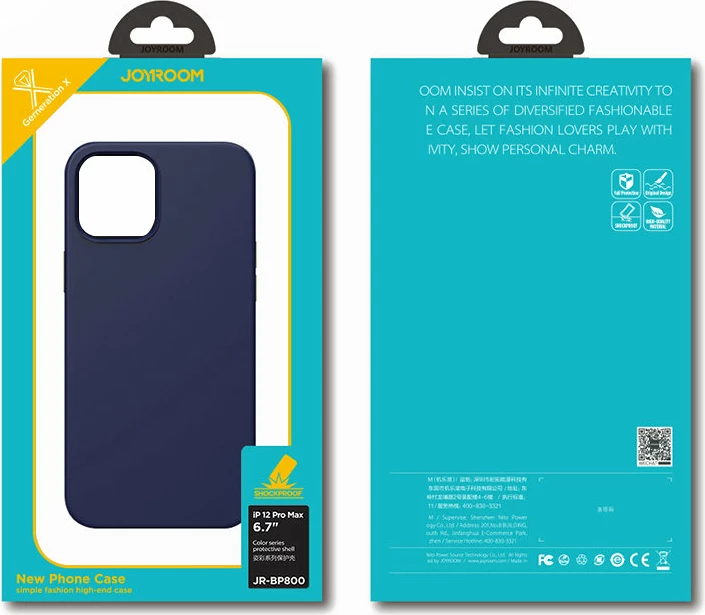 Mbështjellës Joyroom Color Series për iPhone 12 Pro Max JR-BP800, zi