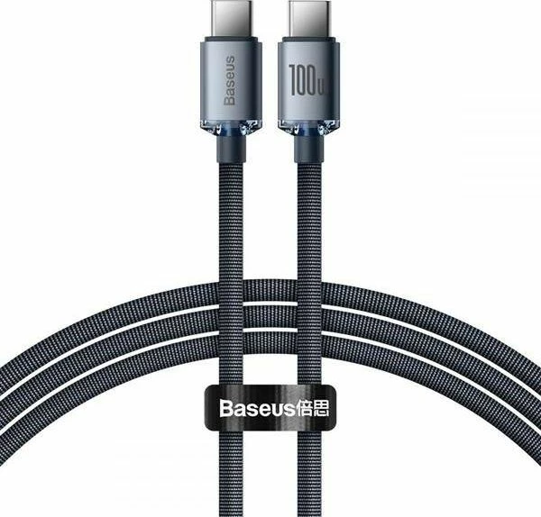 Kabllo USB-C në USB-C Baseus Crystal Shine Series 1.2 m 100 W e zezë