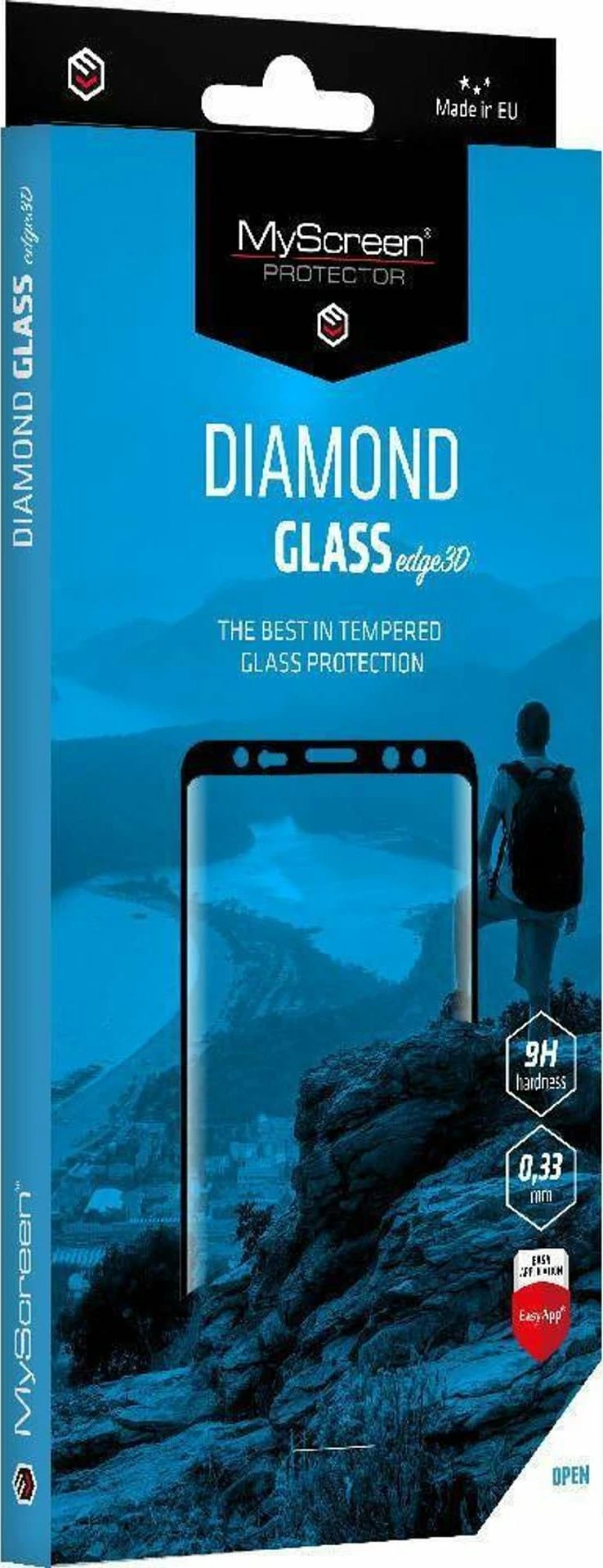Mbrojtës ekrani xham i temperuar MyScreen Protector Diamond Glass edge3D për Honor Magic6 Pro, kornizë e zezë, 1 copë